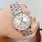 Emporio Armani Classic Silver Dial Two Tone Steel Strap Watch For Men - AR1839 Authentic Buy Shop Now