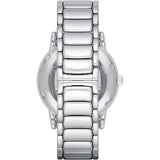 Emporio Armani Meccanico Skeleton Silver Dial Silver Steel Strap Watch For Men - AR1980 Authentic Buy Shop Now