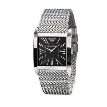Emporio Armani Classic Black Dial Silver Mesh Bracelet Watch For Women - AR2013 Authentic Buy Shop Now