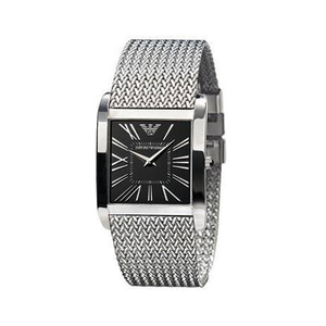 Emporio Armani Classic Black Dial Silver Mesh Bracelet Watch For Women - AR2013 Authentic Buy Shop Now