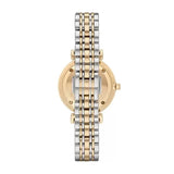 Emporio Armani Gianni T Bar Analog White Dial Two Tone Steel Strap Watch For Women - AR2076 Authentic Buy Shop Now