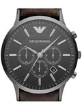 Emporio Armani Sportivo Black Dial Brown Leather Strap Watch For Men - AR2462 Authentic Buy Shop Now