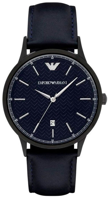 Emporio Armani Renato Blue Dial Blue Leather Strap Watch For Men - AR2479 Authentic Buy Shop Now