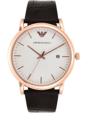 Emporio Armani Luigi White Dial Brown Leather Strap Watch For Men - AR2502 Authentic Buy Shop Now