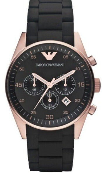 Emporio Armani Sportivo Black Dial Black Steel Strap Watch For Men - AR5905 Authentic Buy Shop Now