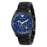 Emporio Armani Sportivo Chronograph Blue Dial Black Strap Watch For Men - AR5921 Authentic Buy Shop Now