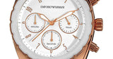 Emporio Armani Sportivo White Dial Rose Gold & White Steel Strap Watch For Women - AR5942 Authentic Buy Shop Now