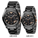 Emporio Armani Chronograph Black Ceramic Stainless Steel Dial Watch For Women - AR1411 Authentic Buy Shop Now