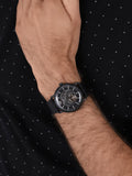 Emporio Armani Aviator Chronograph Black Dial Black Leather Strap Watch For Men - AR60028 Authentic Buy Shop Now