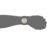 Emporio Armani Sportivo Chronograph Silver Dial Brown Leather Strap Watch For Men - AR6076 Authentic Buy Shop Now