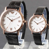 Emporio Armani Kappa Quartz White Dial Black Leather Strap Watch For Men - AR80015 Authentic Buy Shop Now