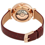 Emporio Armani Meccanico Automatic Silver Dial Burgundy Leather Strap Watch For Women - AR60044 Authentic Buy Shop Now