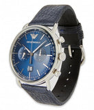 Emporio Armani Aviator Blue Dial Blue Leather Strap Watch For Men - AR11105 Authentic Buy Shop Now