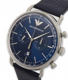 Emporio Armani Aviator Blue Dial Blue Leather Strap Watch For Men - AR11105 Authentic Buy Shop Now