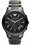 Emporio Armani Ceramica Chronograph Black Dial Black Strap Watch For Men - AR1452 Authentic Buy Shop Now