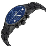 Emporio Armani Sportivo Chronograph Blue Dial Black Strap Watch For Men - AR5921 Authentic Buy Shop Now