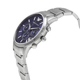 Emporio Armani Renato Chronograph Blue Dial Silver Steel Strap Watch For Men - AR2448 Authentic Buy Shop Now