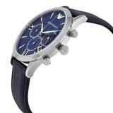 Emporio Armani Giovanni T Bar Chronograph Quartz Blue Dial Blue Leather Strap Watch For Men - AR11226 Authentic Buy Shop Now