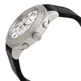 Emporio Armani Sportivo Chronograph Silver Dial Black Leather Strap Watch For Men - AR6054 Authentic Buy Shop Now