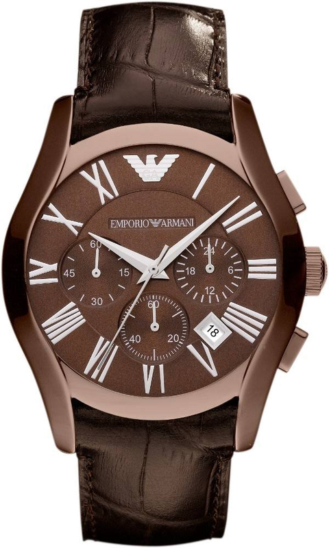 Emporio Armani Valente Classic Brown Dial Brown Leather Strap Watch For Men - AR1609 Authentic Buy Shop Now
