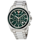 Emporio Armani Sportivo Chronograph Blue Dial Silver Steel Strap Watch For Men - AR6090 Authentic Buy Shop Now