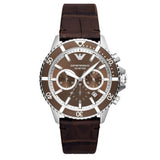 Emporio Armani Diver Chronograph Brown Dial Brown Leather Strap Watch For Men - AR11486 Authentic Buy Shop Now