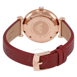 Emporio Armani Gianni T-Bar Analog Mother of Pearl Dial Red Leather Strap Watch For Women - AR11322 Authentic Buy Shop Now