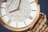 Emporio Armani T-Bar Gianni Crystal Pave Dial Rose Gold Steel Strap Watch For Women - AR11244 Authentic Buy Shop Now
