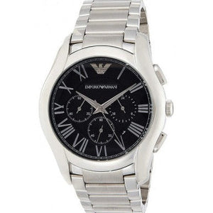 Emporio Armani Valente Chronograph Quartz Black Dial Silver Steel Strap Watch For Men - AR11083 Authentic Buy Shop Now