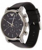 Emporio Armani Luigi Chronograph Black Dial Black Leather Watch For Men - AR1828 Authentic Buy Shop Now