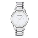 Emporio Armani Classic Luigi Quartz Silver Dial Silver Steel Strap Watch For Men - AR1854 Authentic Buy Shop Now