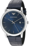 Emporio Armani Gianni T Bar Quartz Blue Dial Blue Leather Strap Watch For Men - AR11300 Authentic Buy Shop Now