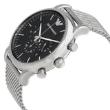 Emporio Armani Luigi Black Dial Silver Mesh Bracelet Watch For Men - AR8032 Authentic Buy Shop Now