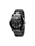Emporio Armani Valente Chronograph Black Dial Black Ceramic Strap Watch For Men - AR1400 Authentic Buy Shop Now