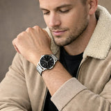 Emporio Armani Ruggero Black Dial Silver Steel Strap Watch for Men - AR11310 Authentic Buy Shop Now
