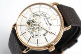 Emporio Armani Meccanico Automatic White Dial Brown Leather Strap Watch For Men - AR60027 Authentic Buy Shop Now