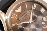 Emporio Armani Chronograph Brown Dial Brown Leather Strap Watch For Men - AR1701 Authentic Buy Shop Now