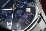 Emporio Armani Classic Blue Dial Silver Steel Strap Watch For Men - AR1635 Authentic Buy Shop Now