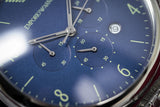 Emporio Armani Chronograph Blue Dial Silver Steel Strap Watch For Men - AR1942 Authentic Buy Shop Now