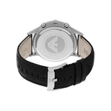 Emporio Armani Classic Chronograph Silver Dial Black Leather Strap Watch For Men - AR2432 Authentic Buy Shop Now