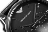 Emporio Armani Luigi Chronograph Black Dial Black Leather Strap Watch For Men - AR1737 Authentic Buy Shop Now