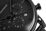 Emporio Armani Luigi Chronograph Black Dial Black Leather Strap Watch For Men - AR1737 Authentic Buy Shop Now