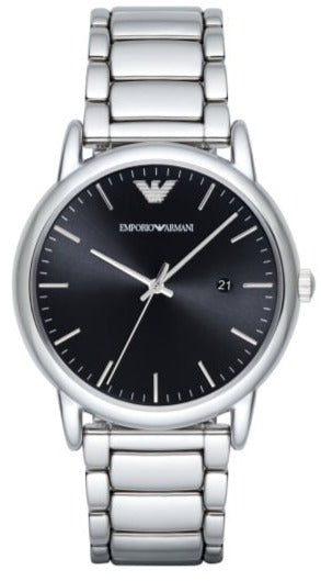 Emporio Armani Luigi Quartz Black Dial Silver Steel Strap Watch For Men - AR2499 Authentic Buy Shop Now