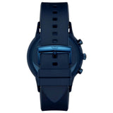 Emporio Armani Renato Chronograph Silver Dial Blue Silicone Strap Watch For Men - AR11026 Authentic Buy Shop Now