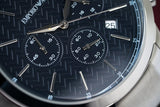 Emporio Armani Renato Chronograph Blue Dial Silver Steel Strap Watch For Men - AR2486 Authentic Buy Shop Now