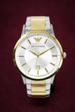 Emporio Armani Renato Silver Dial Two Tone Steel Strap Watch For Men - AR2449 Authentic Buy Shop Now