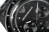 Emporio Armani Tazio Chronograph Black Dial Black Steel Strap Watch For Men - AR5989 Authentic Buy Shop Now