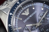 Emporio Armani Sportivo Chronograph Blue Stainless Steel Watch For Men - AR6072 Authentic Buy Shop Now