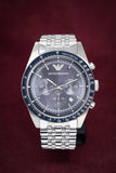Emporio Armani Sportivo Chronograph Blue Stainless Steel Watch For Men - AR6072 Authentic Buy Shop Now