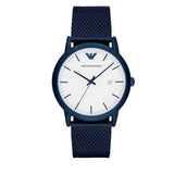 Emporio Armani Luigi Quartz White Dial Blue Mesh Bracelet Watch For Men - AR11025 Authentic Buy Shop Now